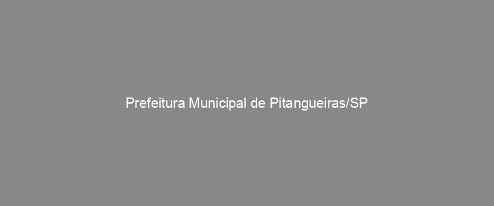 Provas Anteriores Prefeitura Municipal de Pitangueiras/SP